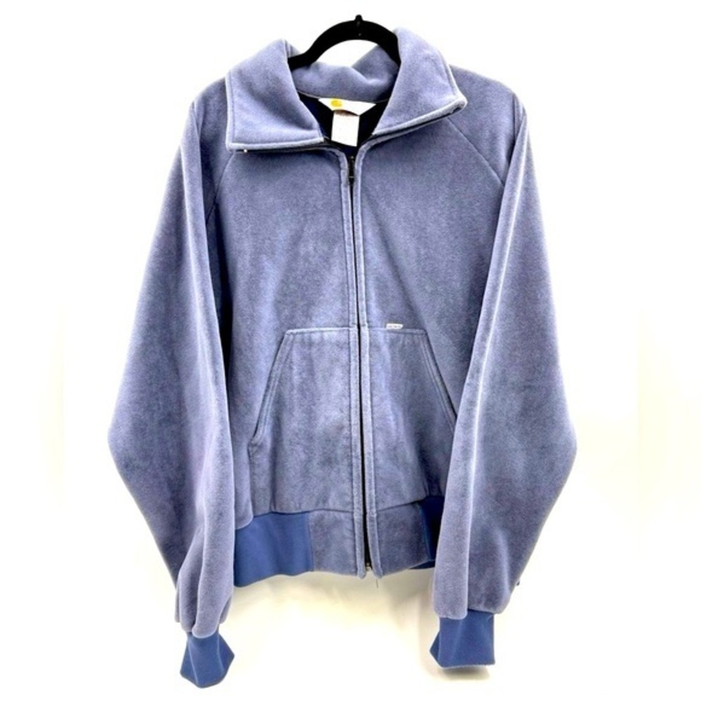 Carhartt Fleece Velour Blue Oversized Boxy Vintage Jacket GVC 2XL L XL